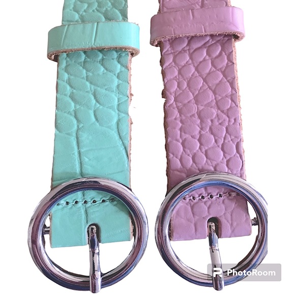 UO Croc Circle Belts in Sea Foam and Pink. Size Small. NWOT - Picture 7 of 7